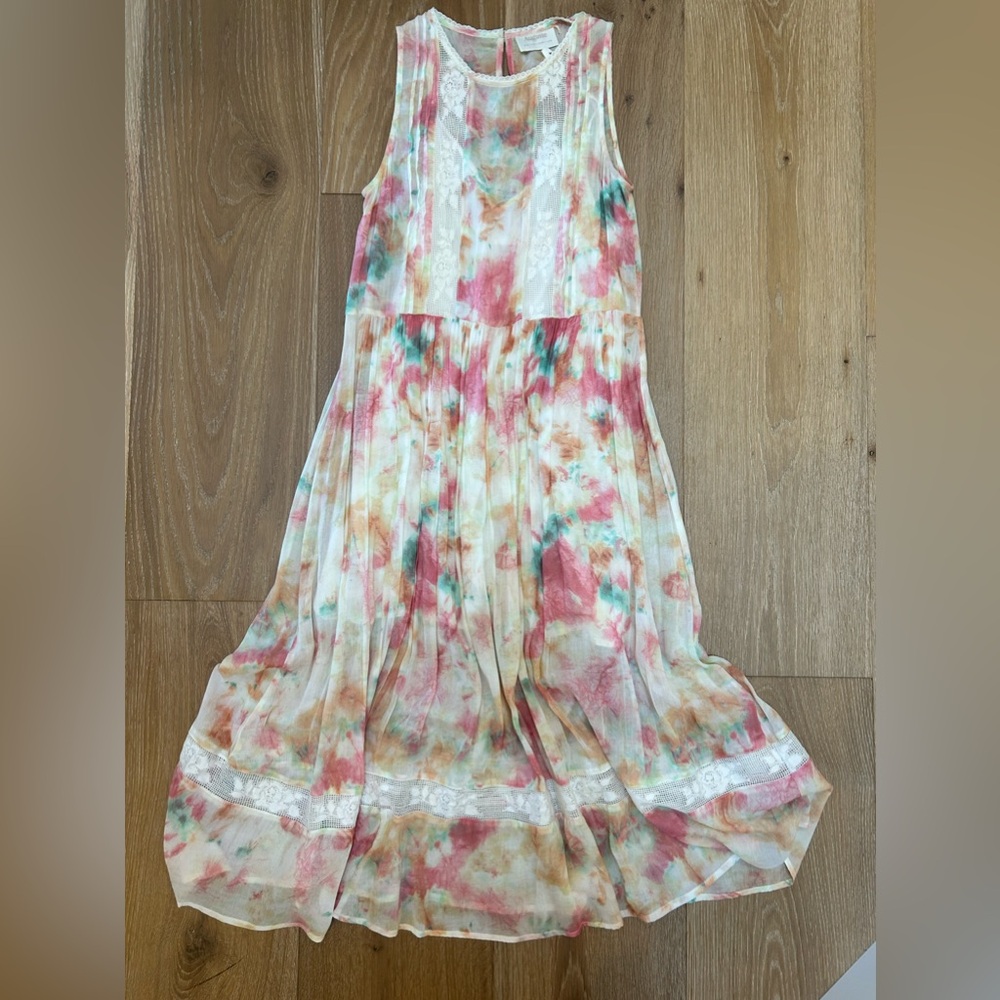 Lumi wren midi dress off white tie dye by Auguste the Label